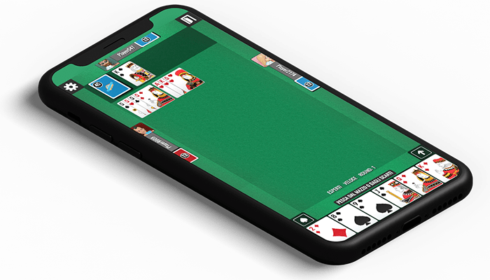 Immagine che mostra un cellulare col gioco della Scala 40 Più sul suo schermo.
